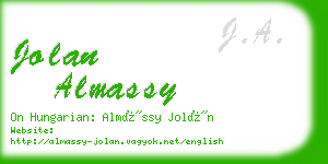 jolan almassy business card